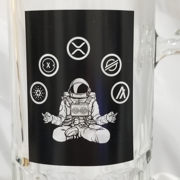 Giant Crypto Sports Beer Glass Mug XRP XLM ALGO ADA XDC - Picture 3 of 6